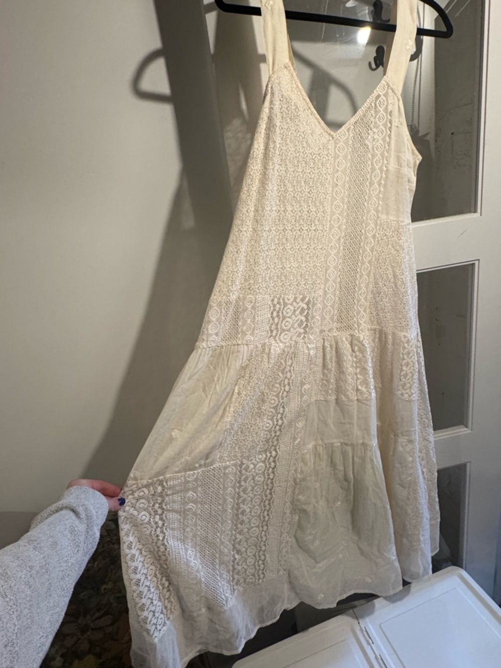 Anthropologie off white Lace Midi Dress - Picture 2 of 5